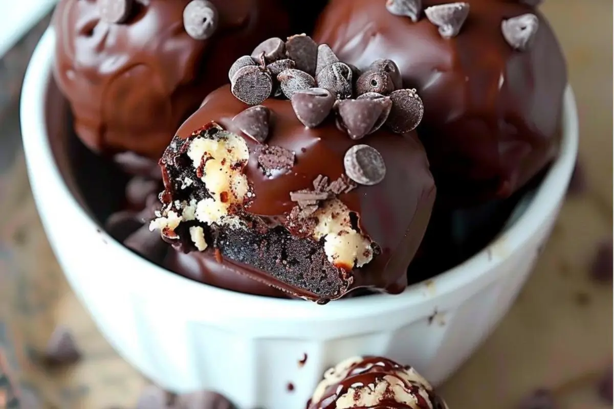 Chocolate Chip Cookie Dough Brownie Bombs