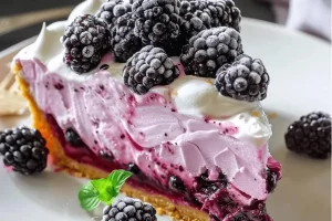 No-Bake Frozen Blackberry Pie