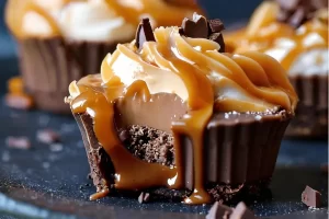 Salted Caramel Chocolate Mousse Cups