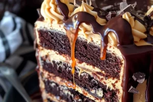 Salted Caramel and Dark Chocolate Fudge Cake