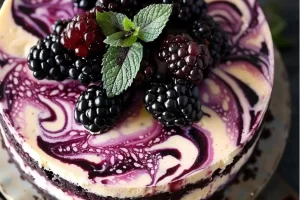 Swirled Blackberry Cheesecake