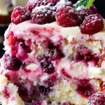 White Chocolate Raspberry Poke Cake