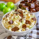 Creamy Snickers Salad with Apples, Caramel, and Whipped Topping