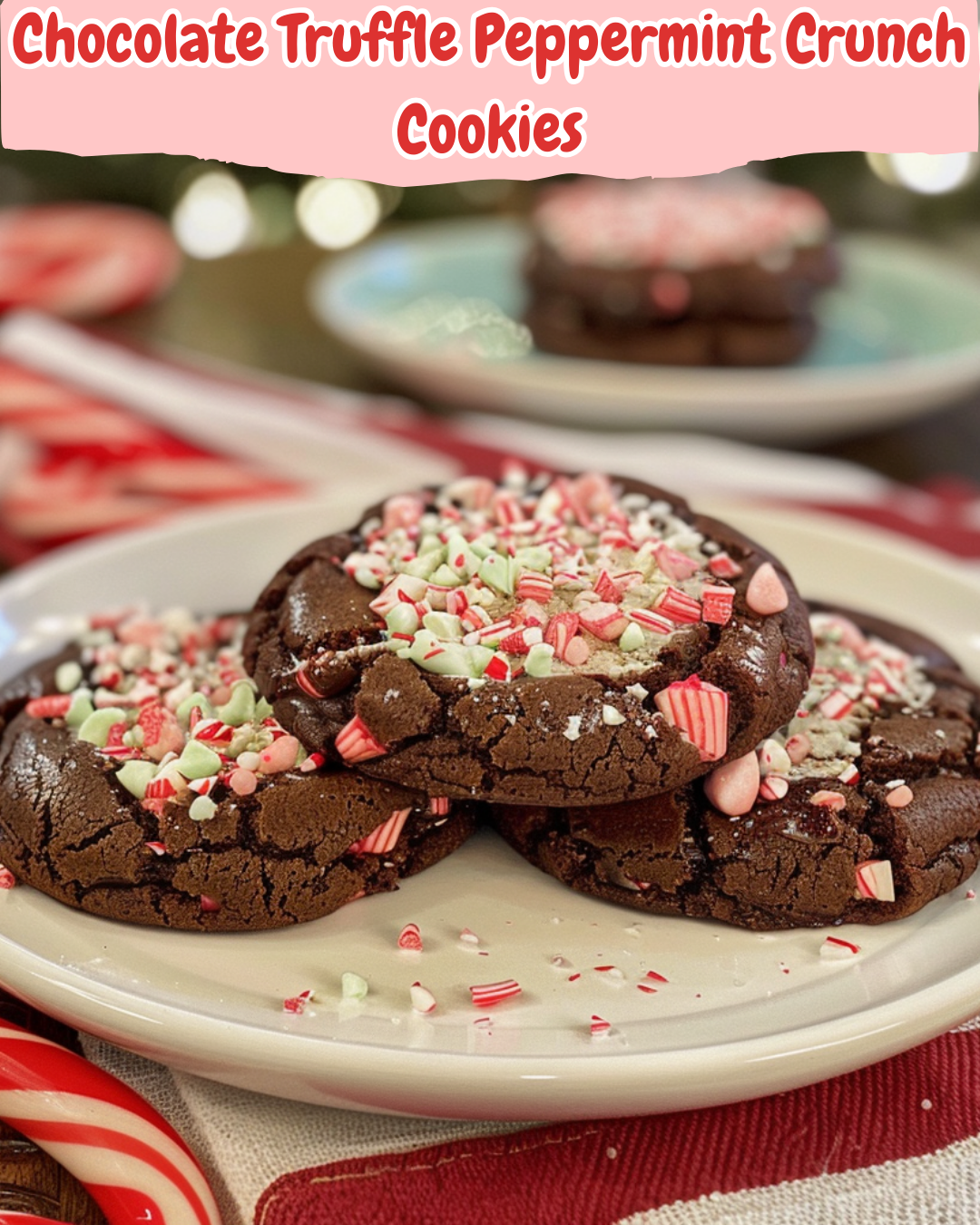 Chocolate Truffle Peppermint Crunch Cookies