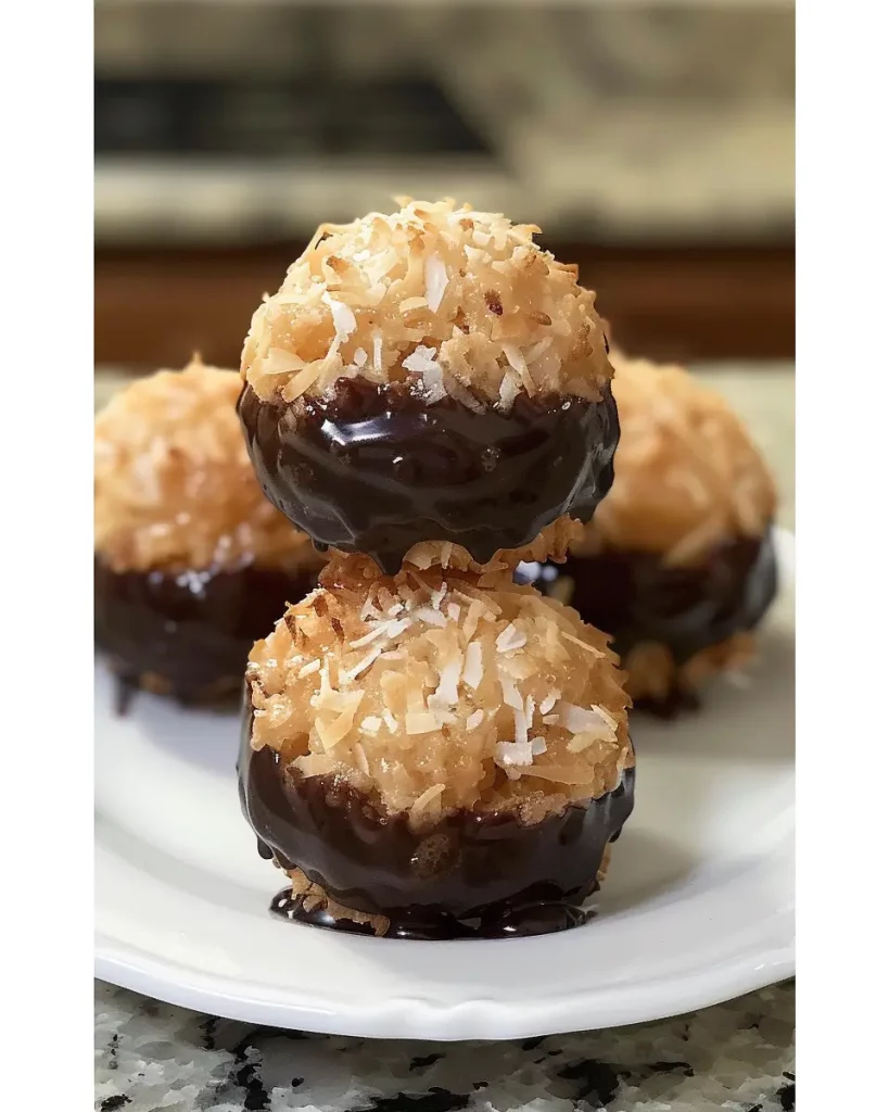 Easy No-Bake Salted Caramel Coconut Macaroons