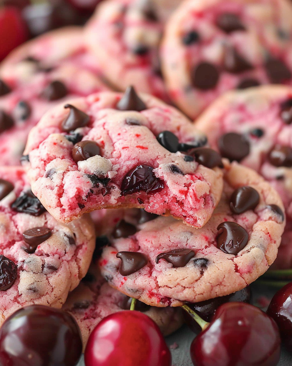 Maraschino Cherry Chocolate Chip Cookies