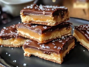 Salted Caramel Cookie Dough Billionaire Bars