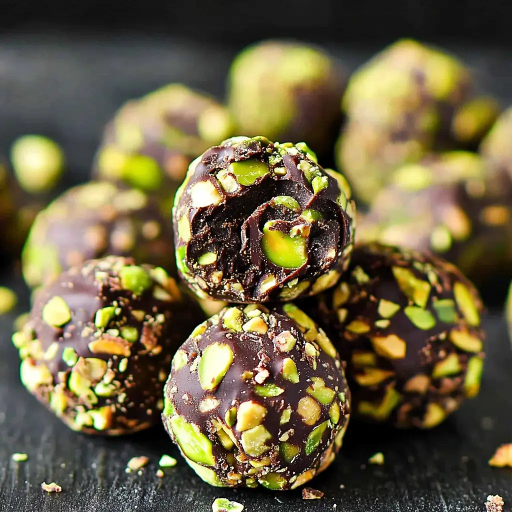 Dark Chocolate Pistachio Truffles