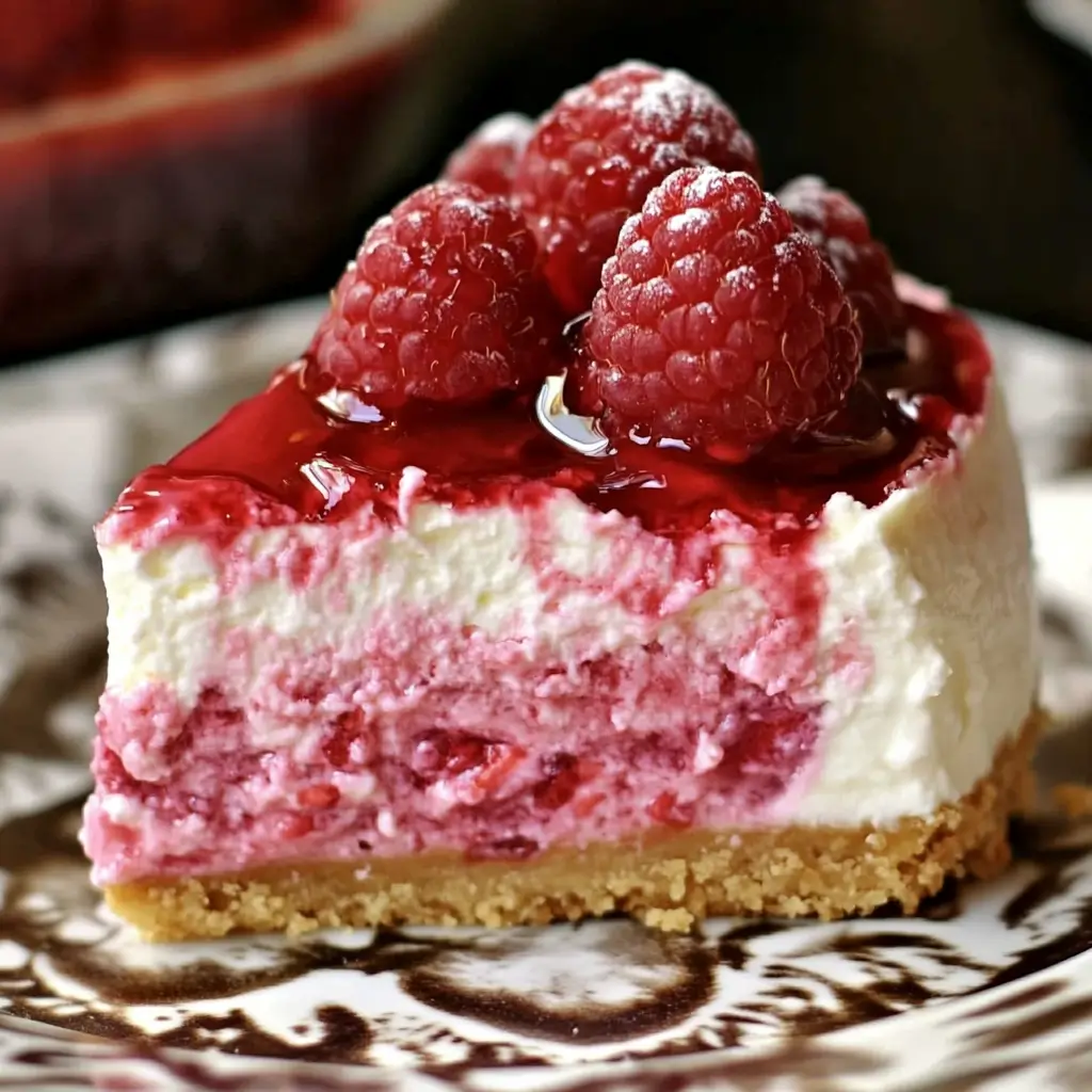 No-Bake Raspberry Swirl Cheesecake