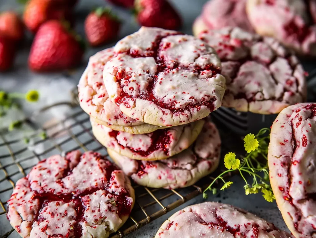Double Strawberry Sugar Cookies