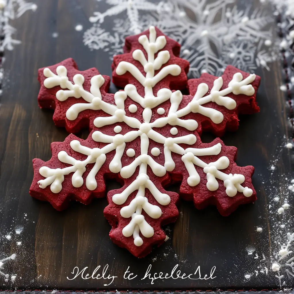 Red Velvet Snowflake Cookies