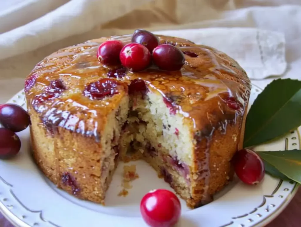 Cranberry Cake with Orange Glaze