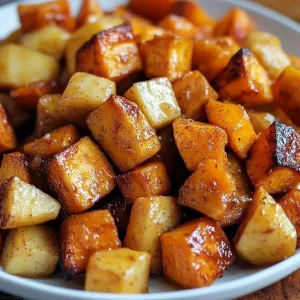 Roasted Apple Cinnamon Sweet Potatoes