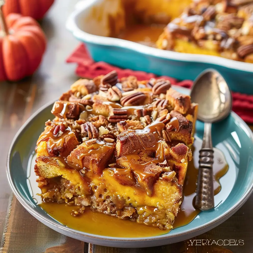 Pumpkin Praline Bread Pudding