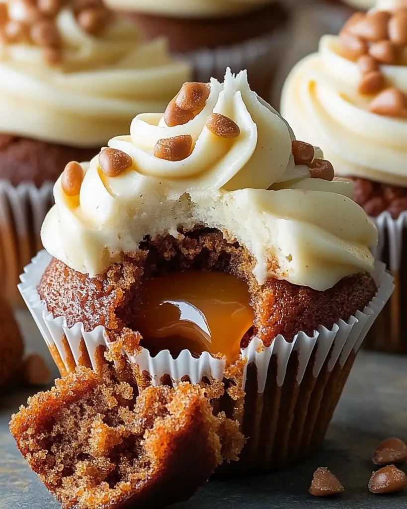 Caramel Filled Carrot Cupcakes