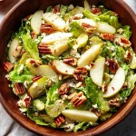 Brussels Salad with Pear and Pecans