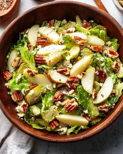 Brussels Salad with Pear and Pecans