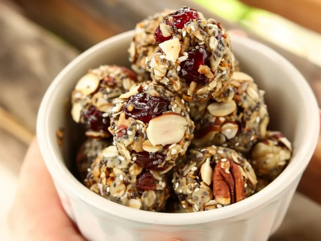 No Bake Cherry Pecan Chia Energy Bites