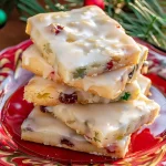 Glazed Fruitcake Shortbread Cookies