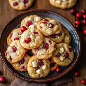 Festive White Chocolate Cranberry and Orange Cookies