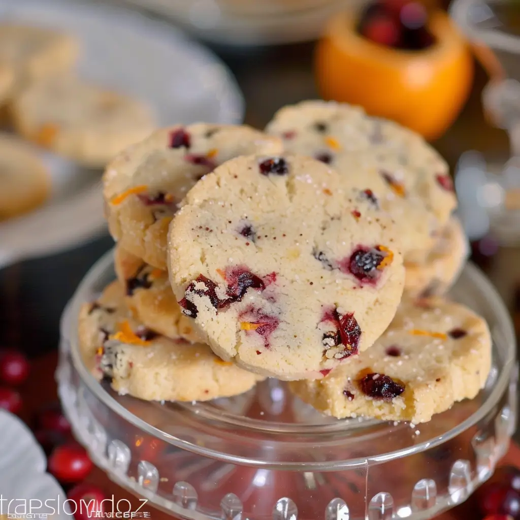 Cranberry Orange Shortbread Cookies