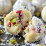 Cranberry Pistachio White Chocolate Truffles