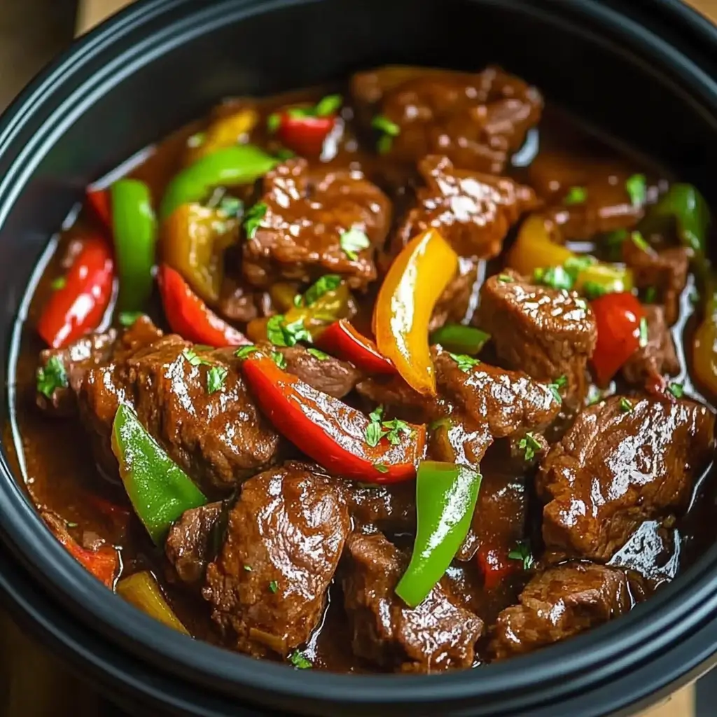 CROCK POT PEPPER STEAK