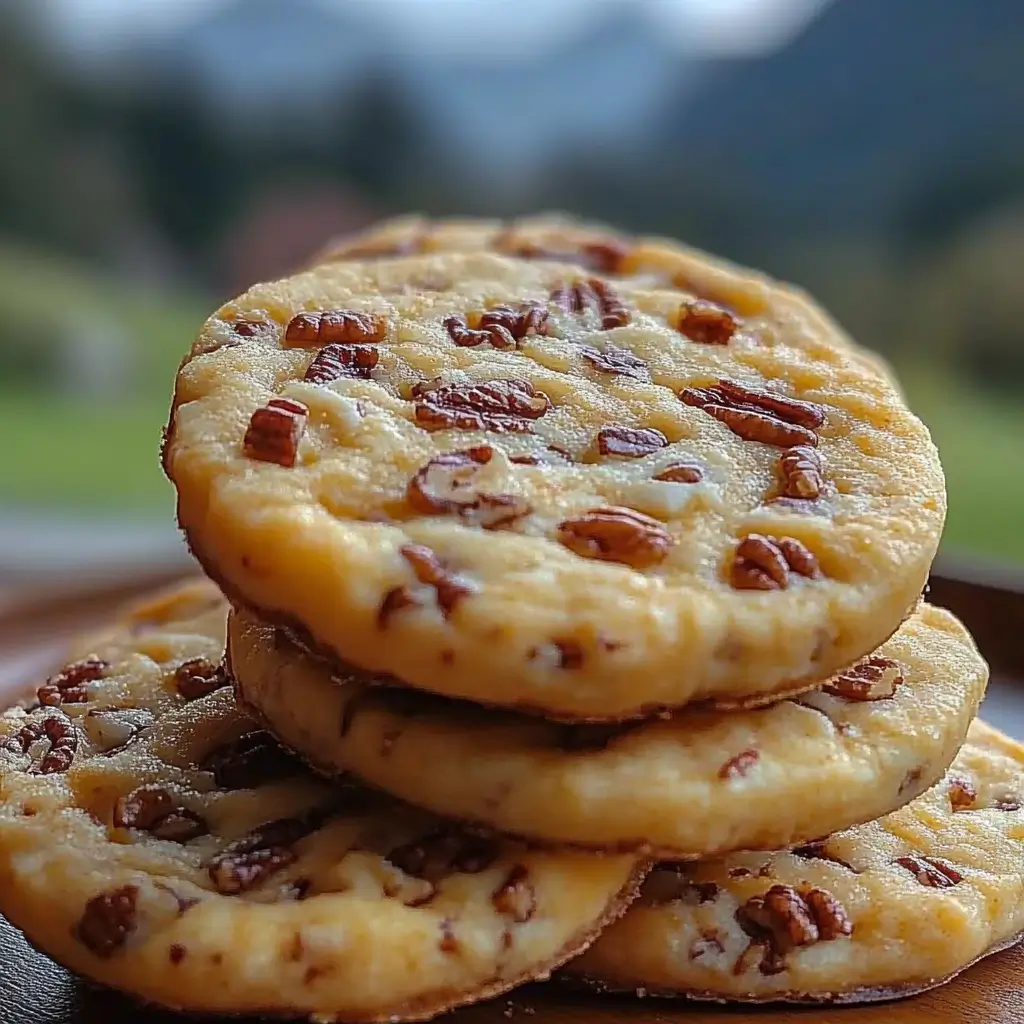 Cheddar Pecan Savory Shortbread Cookies