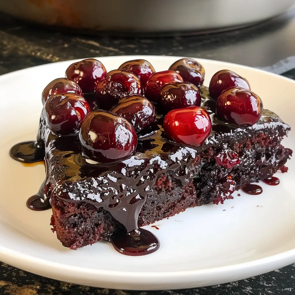 Chocolate Cherry Upside Down Cake