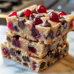 Chocolate Chip Maraschino Cherry Shortbread Bars