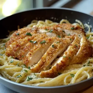 Lemon Pasta with Crusted Chicken