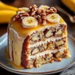 Luscious Vanilla Banana Walnut Cake