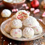 Peppermint Snowball Cookies