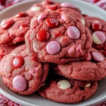 Red Velvet M&M Cake Mix Cookies