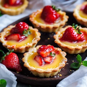 Strawberry Honey Custard Tarts with Zesty Lemon Curd