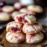 White Chocolate Cherry Shortbread Cookies