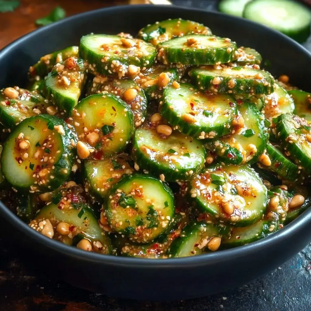 Cucumbers in Spicy Peanut Sauce