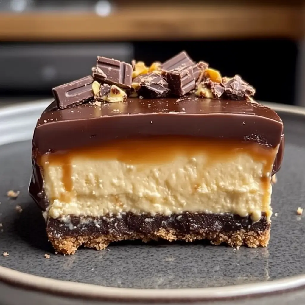 Homemade No-Bake Twix Cheesecake