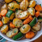Garlic Herb Roasted Potatoes, Carrots, and Zucchini