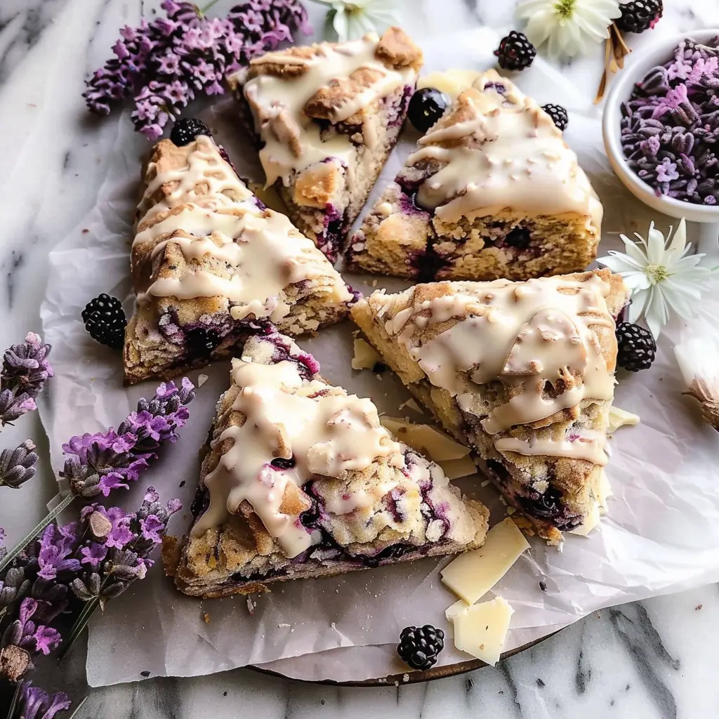 Blackberry Lavender White Chocolate Scones