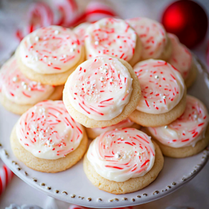 Candy Cane Frosted Cookies