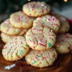 Candy Cane Whipped Shortbread Cookies