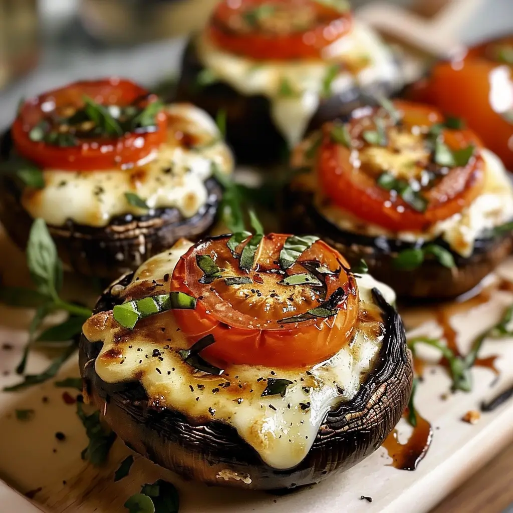 Caprese Stuffed Garlic Butter Portobellos