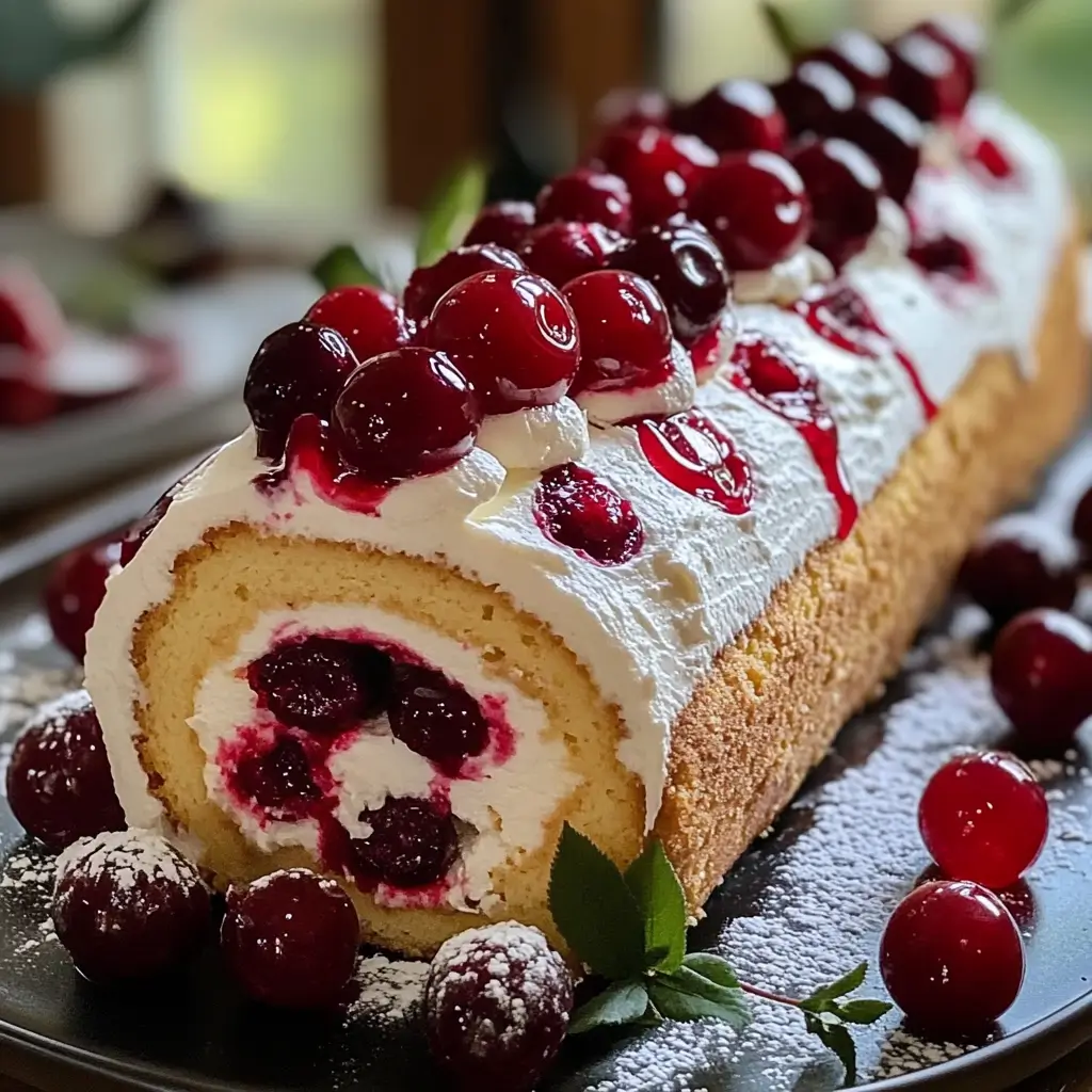 Cherry Cheesecake Cake Roll