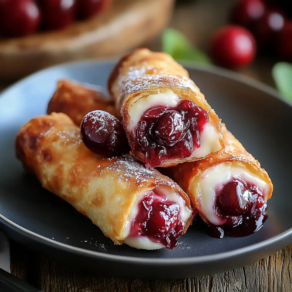 Cherry Cheesecake Egg Rolls