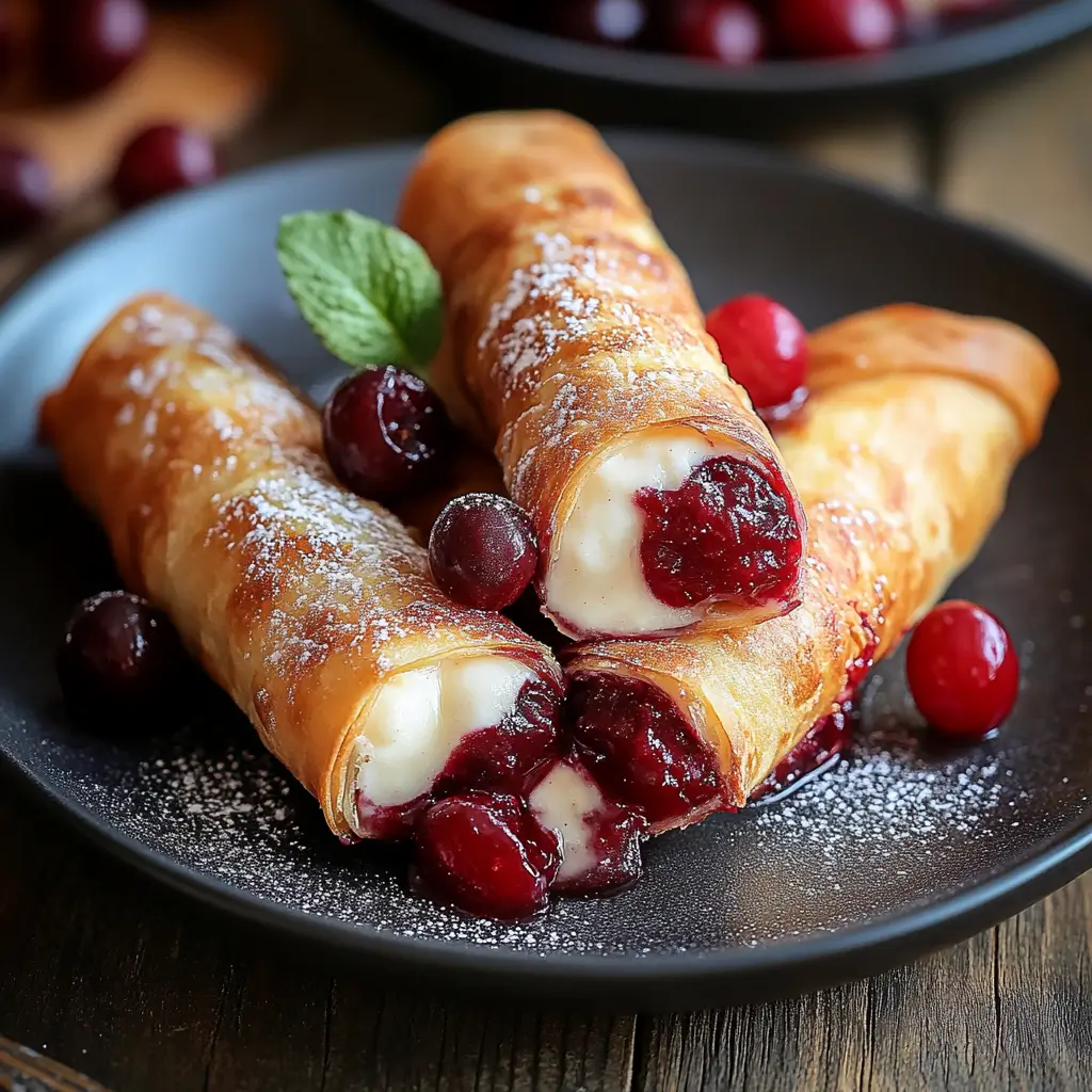 Cherry Cheesecake Egg Rolls