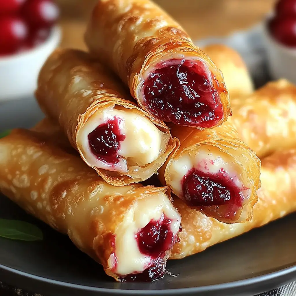 Cherry Cheesecake Egg Rolls