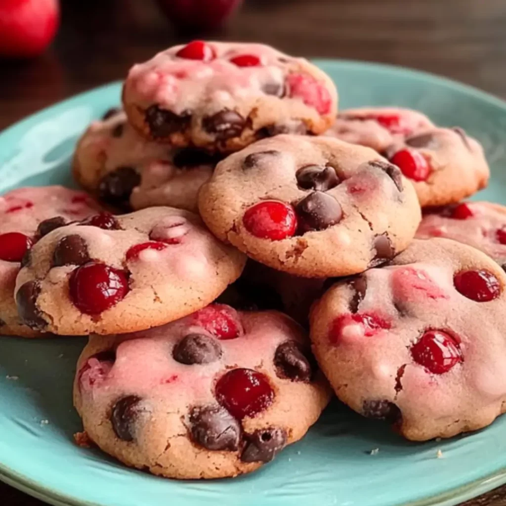 Cherry almond chocolate cookies