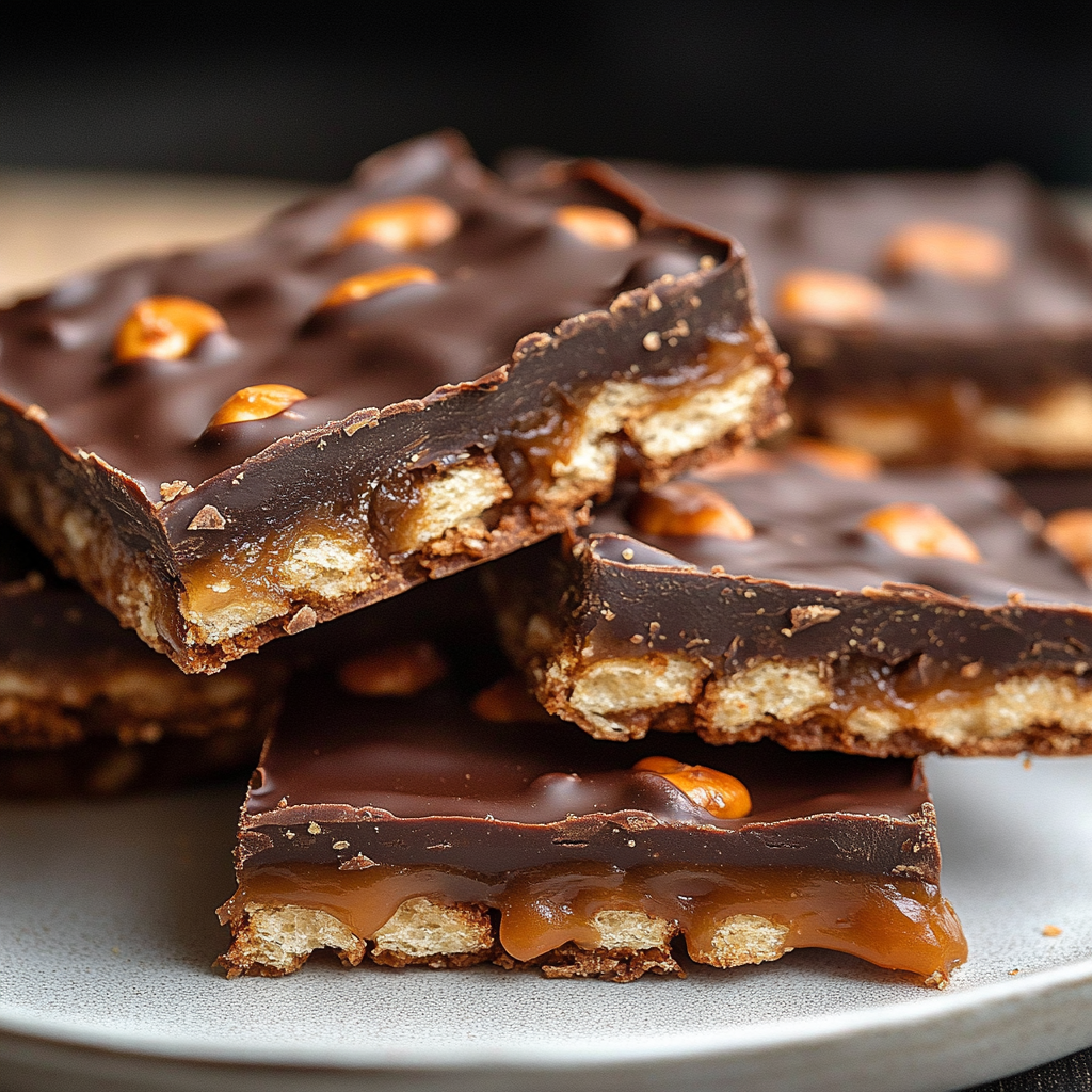 Chocolate Caramel Pretzel Bars