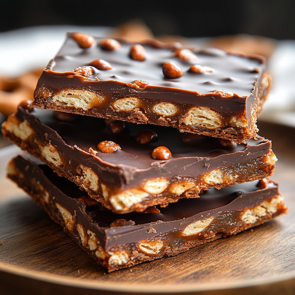 Chocolate Caramel Pretzel Bars